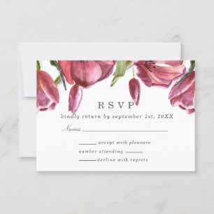 Röd poppies Elegant Formal Bröllop Response Osa Inbjudningar