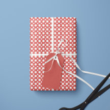 Röd Preppy Gingham Hjärtan- Rull med Inpackningspa