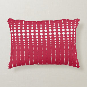 Röd prick, polka punkt, retro, retro-polka punkt prydnadskudde