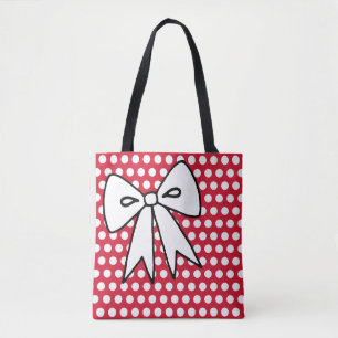 Röd prickig båge Totebag Väska