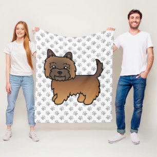 Röd Prickig Cairn Terrier Söt Tecknad Hund Fleecefilt