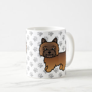 Röd Prickig Cairn Terrier Söt Tecknad Hund Kaffemugg
