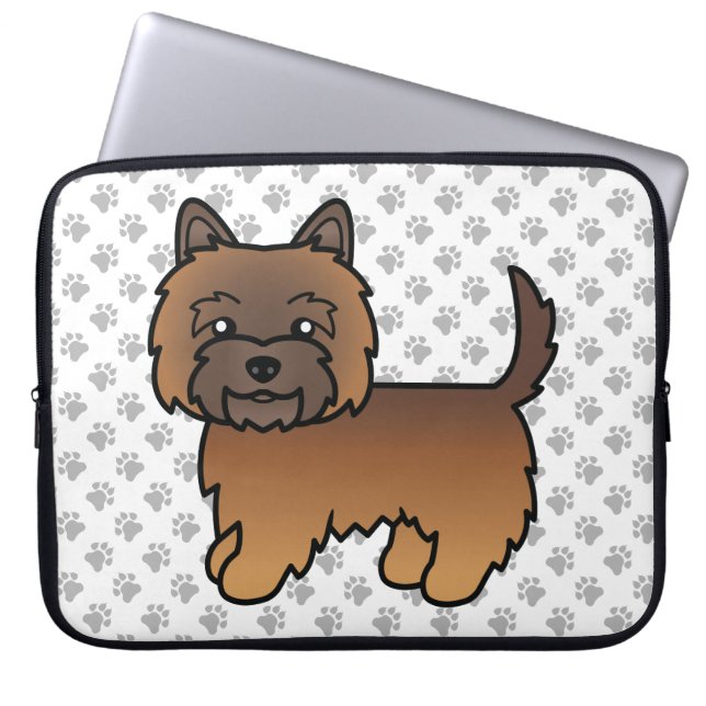 Röd Prickig Cairn Terrier Söt Tecknad Hund Laptop Fodral (Framsidan)