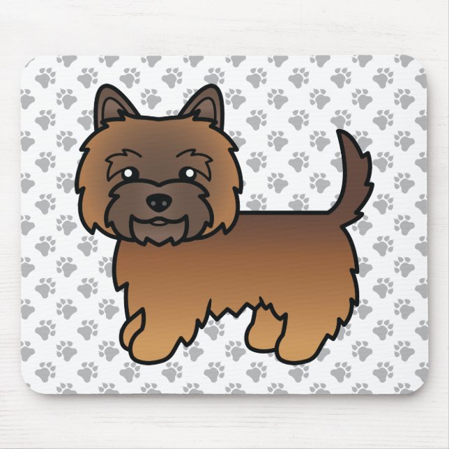 Röd Prickig Cairn Terrier Söt Tecknad Hund Musmatta (Framsidan)