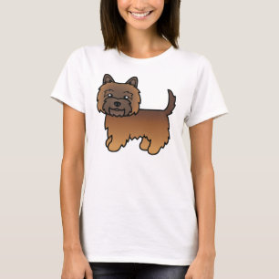 Röd Prickig Cairn Terrier Söt Tecknad Hund T Shirt