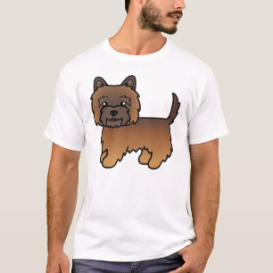 Röd Prickig Cairn Terrier Söt Tecknad Hund T Shirt