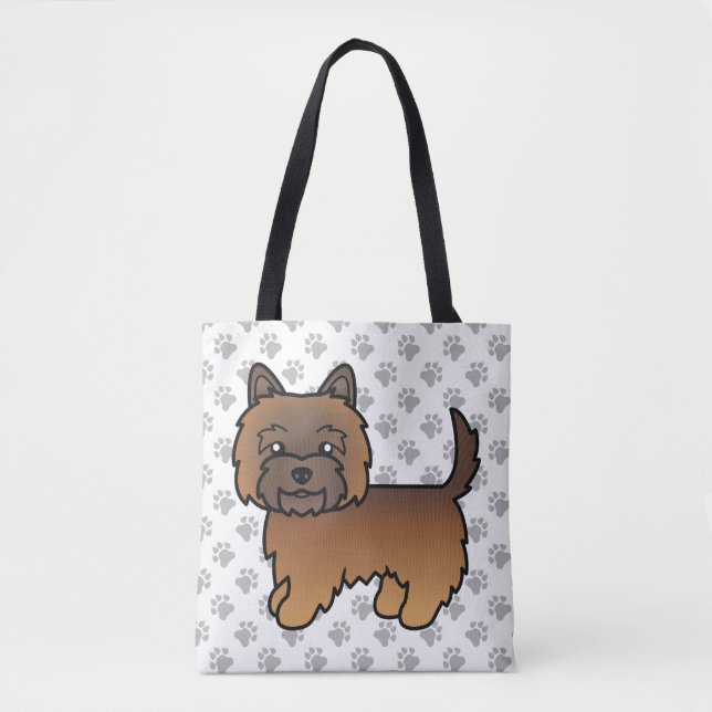 Röd Prickig Cairn Terrier Söt Tecknad Hund Tygkasse (Framsida)