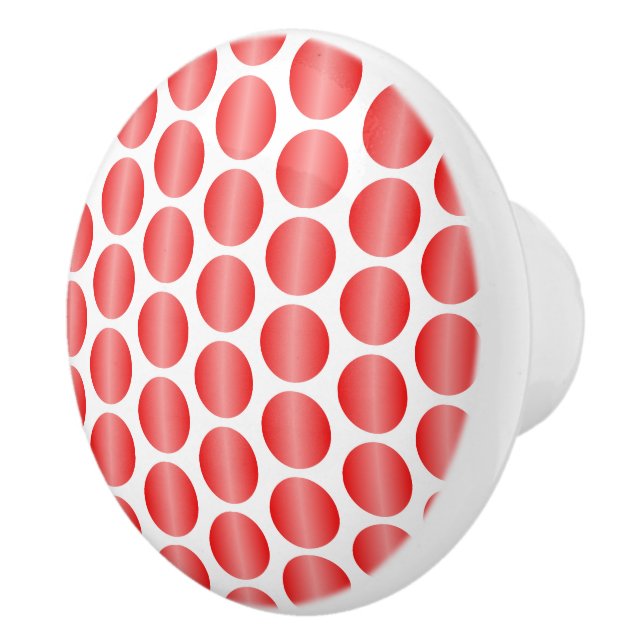 Röd prickig design knopp (Höger)