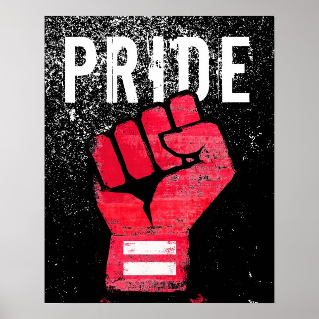 Röd protestnäve poster (Framsidan)