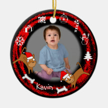 Röd prydnad för lägg till bild valp