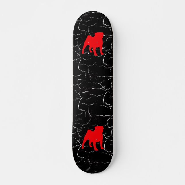 Röd Pug Skateboard 2 (Framsida)