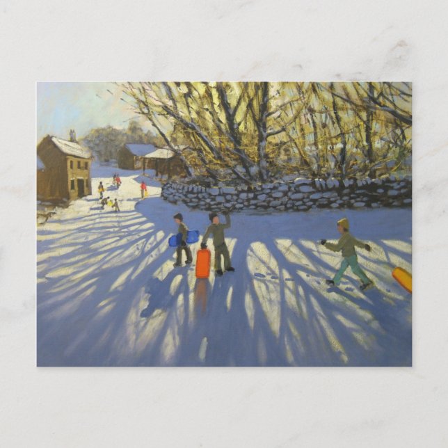 Röd pulka Monyash Derbyshire Vykort (Framsida)