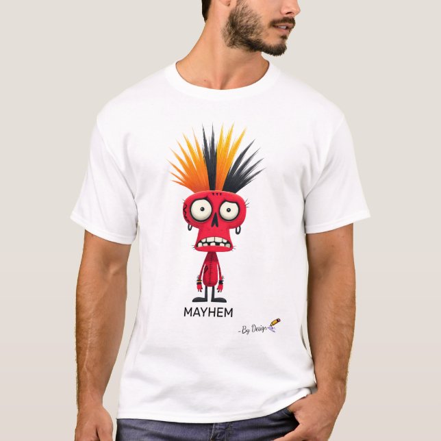 Röd punkkaraktär | KAOS - Genom Design | Fet  T Shirt (Framsida)