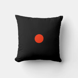Röd punkt med svart bakgrund - geometrisk design kudde