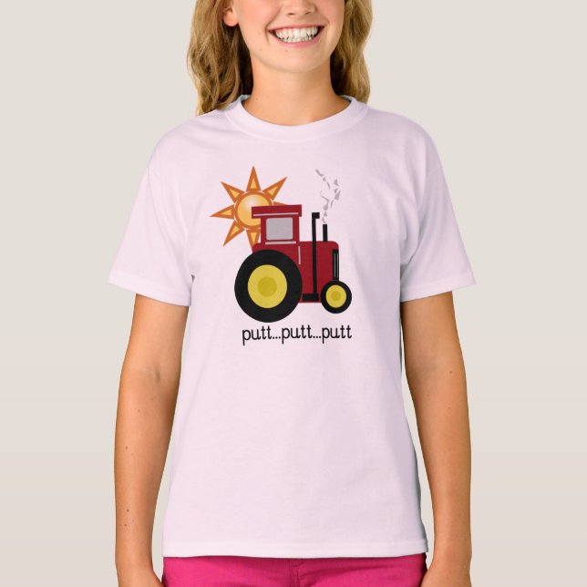 Röd PuttPutttraktor Tee (Framsida)