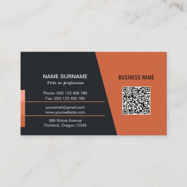 röd QR-kod social media professionell logotyp Busi Visitkort (Framsida)