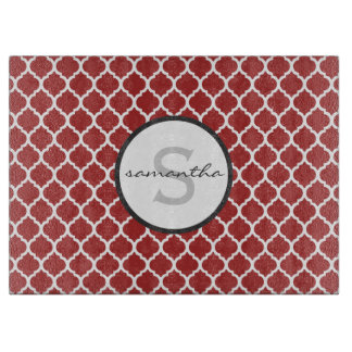 Röd Quatrefoil Monogram