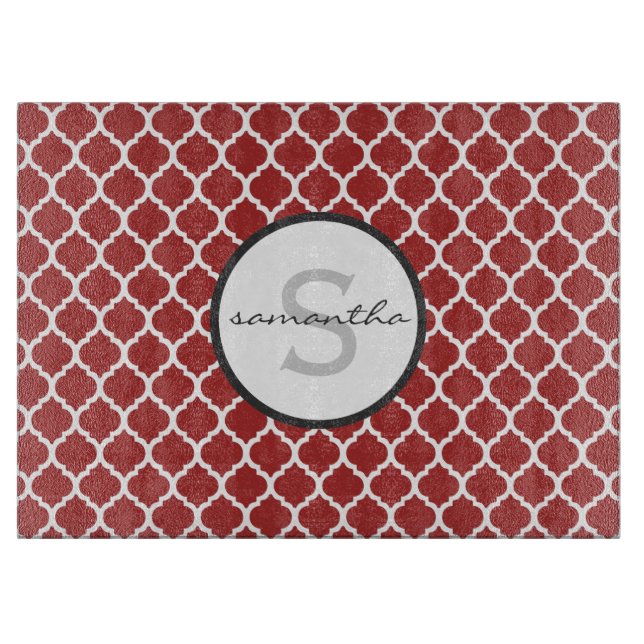 Röd Quatrefoil Monogram (Framsidan)