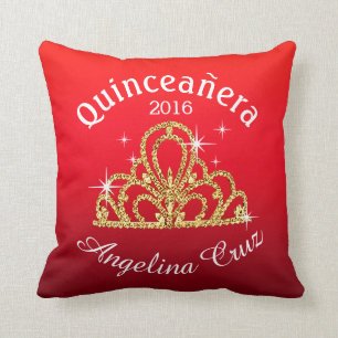 Röd Quinceanera TiaraBokeh Bling   ombre Kudde