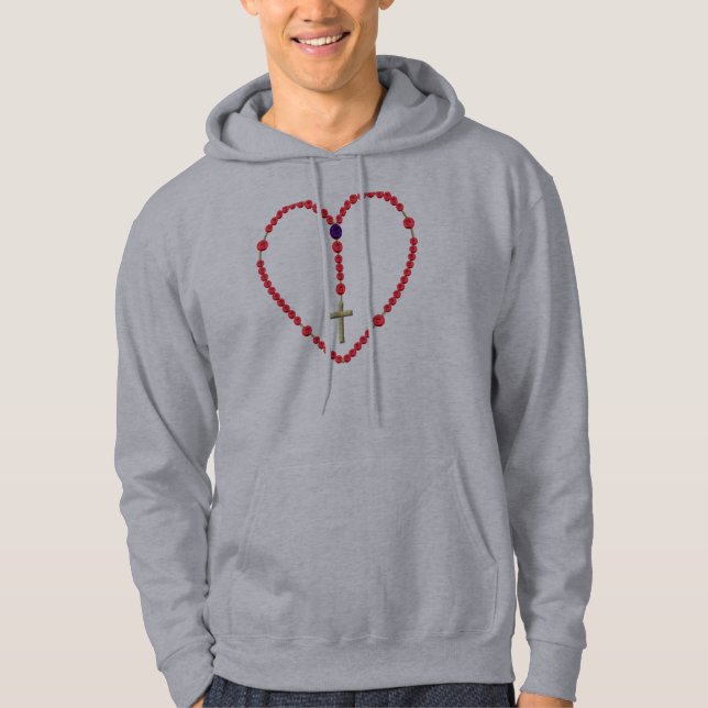 Röd radband (och blåttro) hoodie (Framsida)