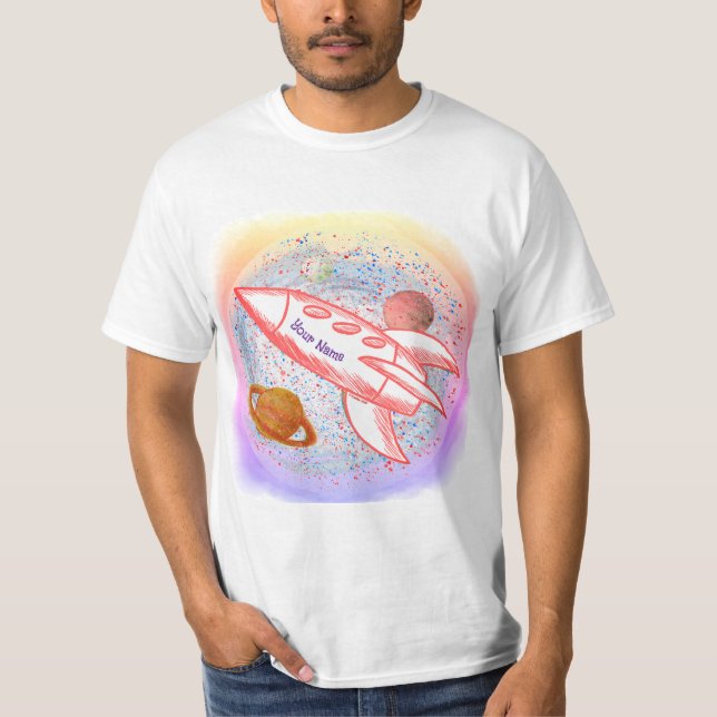 Röd raket t shirt (Framsida)