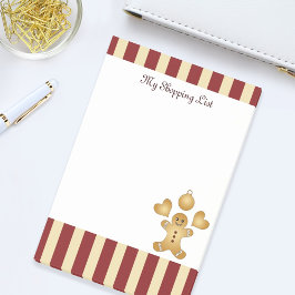 Röd rand jul kex söt pepparkaksgubbe post-it block