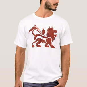 Röd Ras lejon utslagsplats vid Skidone Tee Shirt