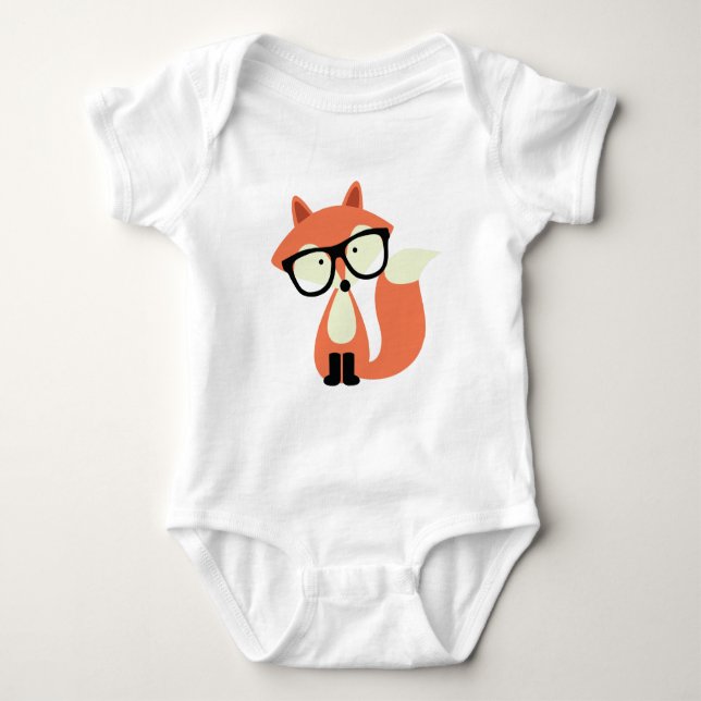 Röd räv för gullig Hipster Tee Shirt (Framsida)