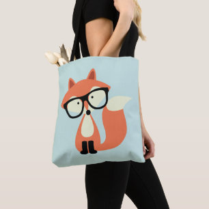 Röd räv för Hipster Tygkasse