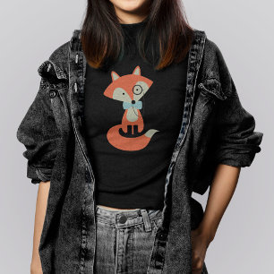 Röd räv för utsmyckad Hipster T Shirt