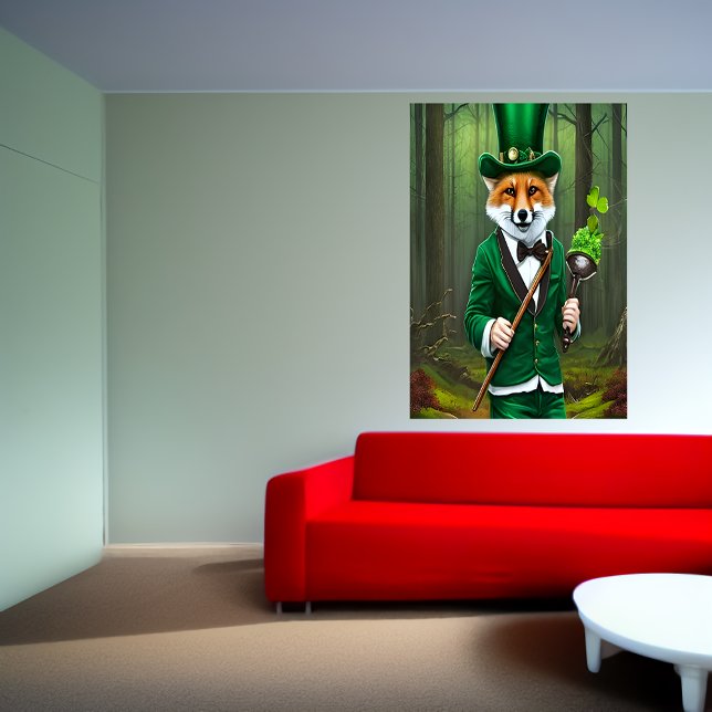Röd räv i gröntar | AI Art Poster (Skapare uppladdad)