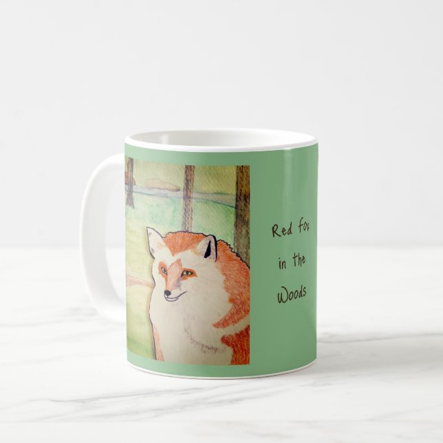 Röd Räv i Skogen Kaffemugg (Framsida vänster)