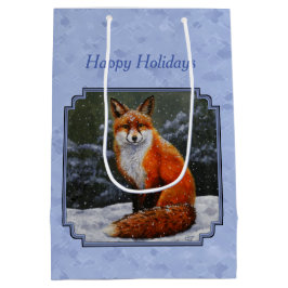 Röd räv i Winter Snö Blue