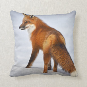 Röd räv i Winter Snö Kudde