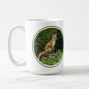 Röd räv på en pedestal kaffemugg