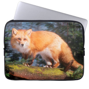 Röd Räv på en stock Laptop Fodral