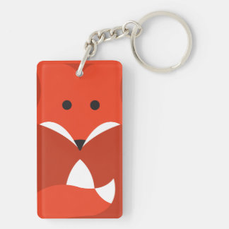 Röd räv tvåsidiga Keychain