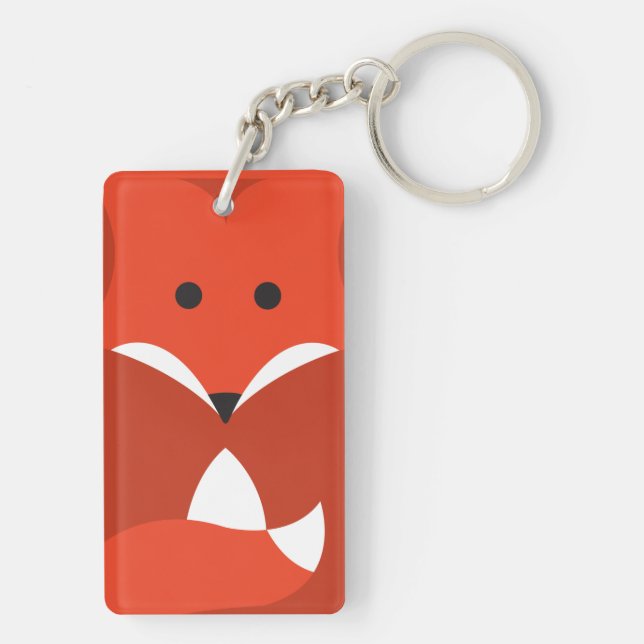 Röd räv tvåsidiga Keychain (Baksidan)