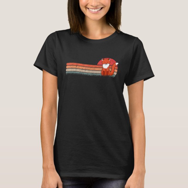 Röd räv Vintage 4 T Shirt (Framsida)