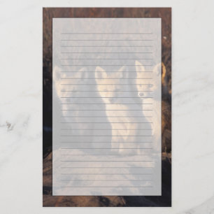 röd räv, Vulpes vulpes, ungar Brevpapper