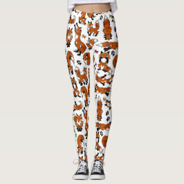 Röd rävdamasker leggings