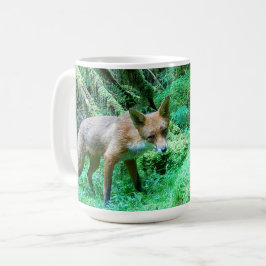 Röd Rävlilja Söt Unga Skogs- Vilda Djur Skogs Kons Kaffemugg