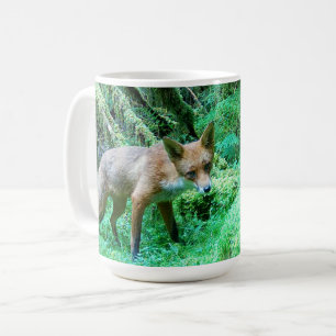 Röd Rävlilja Söt Unga Skogs- Vilda Djur Skogs Kons Kaffemugg