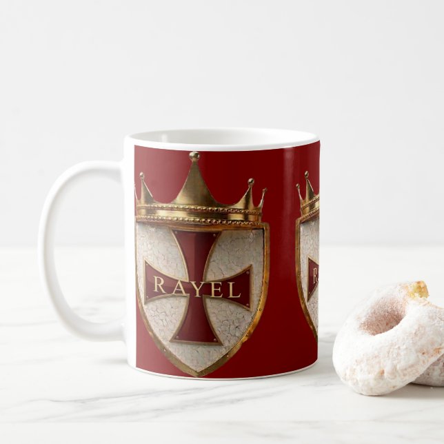 Röd RayEl Crest Kaffe Mugg (Med munk)