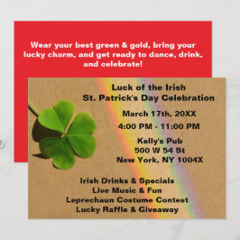 Röd regnbåge St. Patrick's Day-inbjudan Inbjudningar