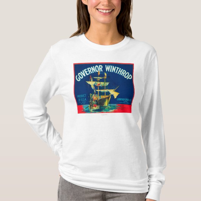(Röd) regulatorWinthrop Apple etikett - Yakima, WA Tee (Framsida)