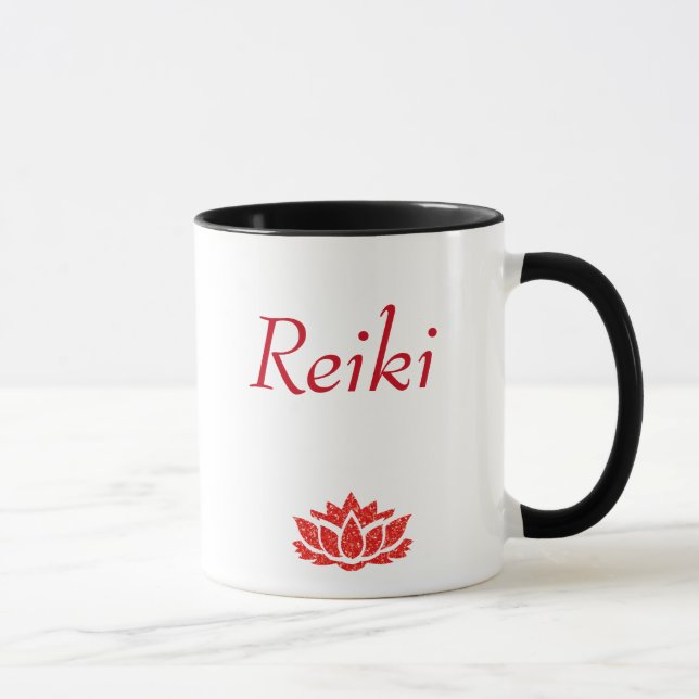 Röd Reiki principstil Mugg (Höger)