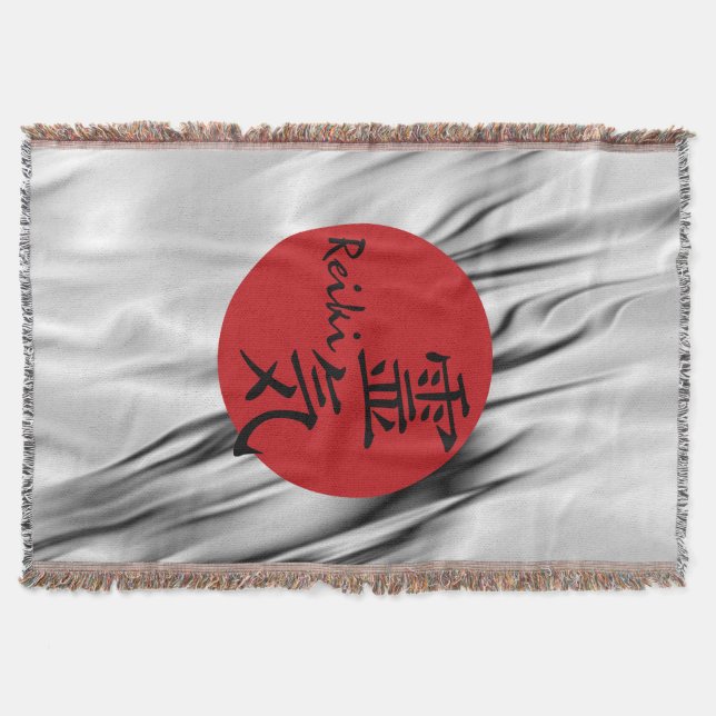 röd REIKI-symbol + bakgrund Mysfilt (Framsidan)