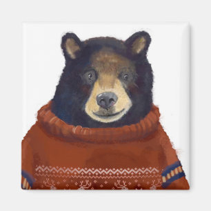 Röd rentröjabjörn magnet
