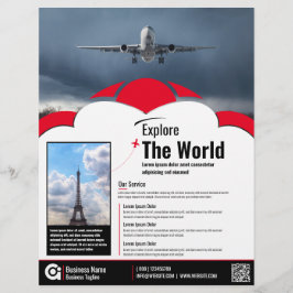 Röd resebyrå Flyer Red-mall